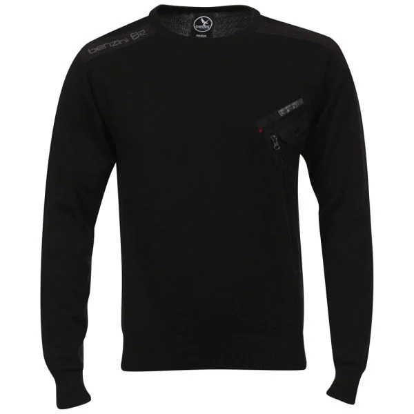 Benzini Men's Jackson Crew Neck Knit - Black - S - Zwart Afbeelding 1