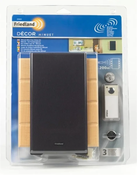 Friedland Decor Minuet 200m Wirefree Door Chime Kit Afbeelding 1