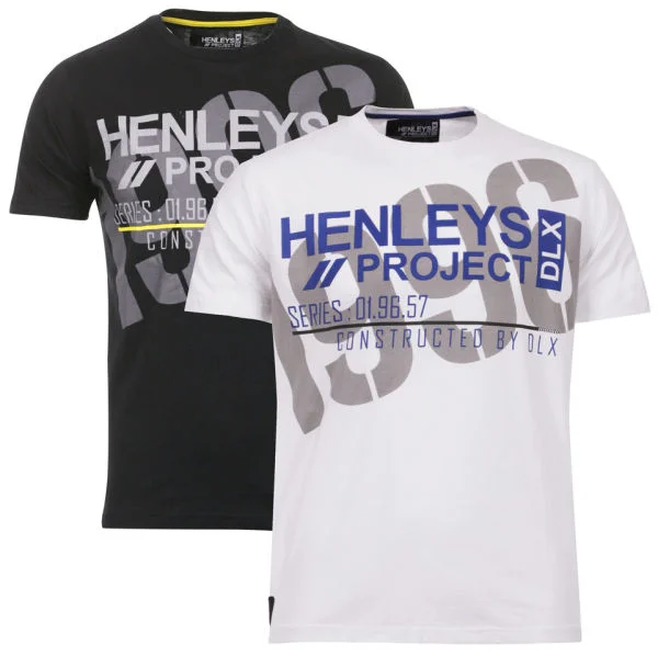 Henleys Men's 2 Pack T-Shirts - Timber White/Timber Black - M - Multi Afbeelding 1