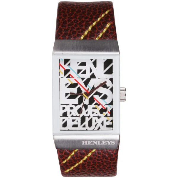 Henleys Women's Large Dial Brown Strap Watch Afbeelding 1