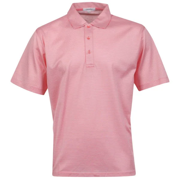 Calvin Klein Men's 3 Button Golf Polo - Pink/White - S - Red/Black/White Afbeelding 1