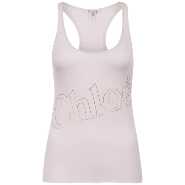 Chloe Women's Gold Lettering Vest - Pink - 10 - Roze Afbeelding 1