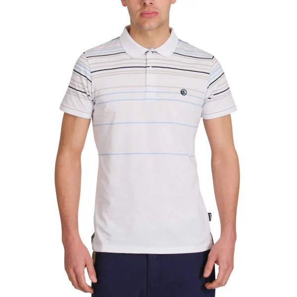 Mas-if Men's Native Stripe Polo-Shirt - White - S - Wit Afbeelding 1