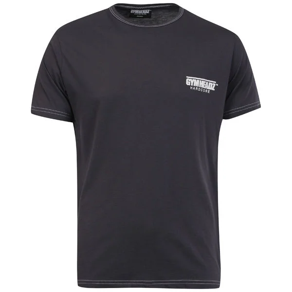 Gymheadz Sportswear Men's Hardcore T-Shirt - Grey - S - Zwart Afbeelding 1