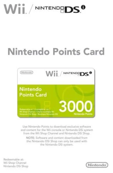 Nintendo Points Card 3000 Afbeelding 1