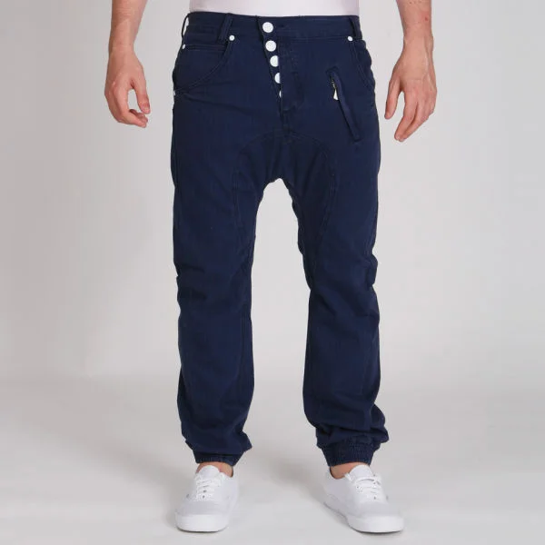 55 Soul Men's Cuffed Chinos - Navy - 30R Afbeelding 1