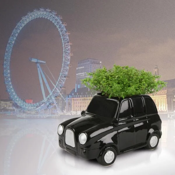 Ceramic Black Taxi Planter Afbeelding 1