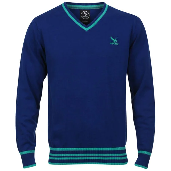 Benzini Men's Penn V-Neck Knit - Cobalt - S - Cobalt Afbeelding 1