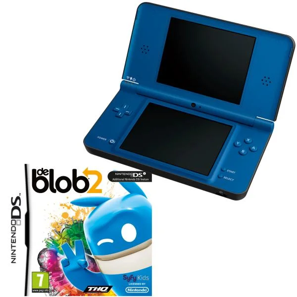 Nintendo DSi XL Console Blue: Bundle (Includes De Blob 2) Afbeelding 1