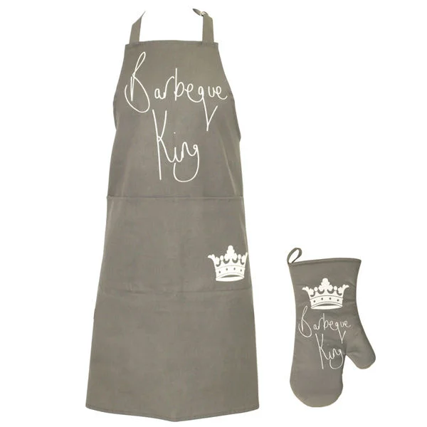 BBQ King Apron and Mitt Set Afbeelding 1