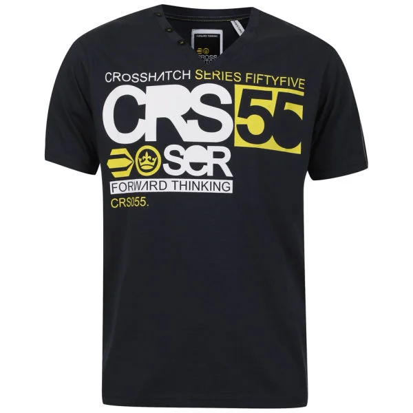 Crosshatch Men's New Bumbles V-Neck T-Shirt - Ink - S - ink Afbeelding 1