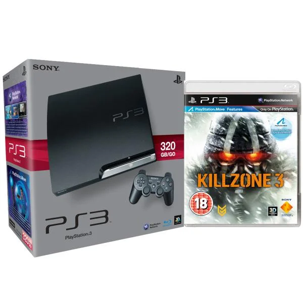 Sony Playstation 3 Slim Console (320 GB) Bundle (Includes Killzone 3) Afbeelding 1