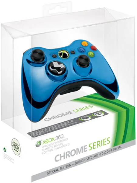 Xbox 360 Chrome Wireless Controller: Blue Afbeelding 1