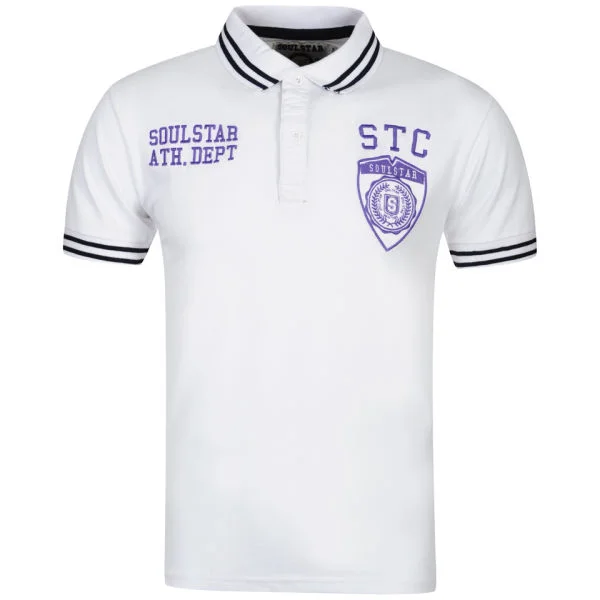 Soul Star Men's Grad Polo Shirt - White - S - Wit Afbeelding 1