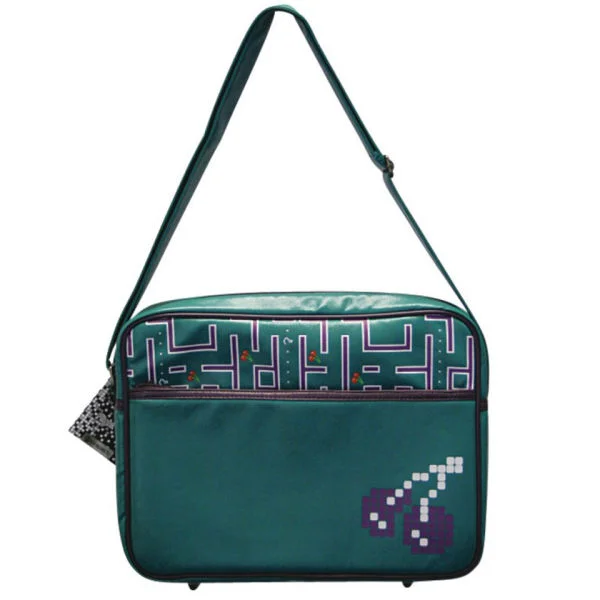 Joystick Junkies: Green and Purple Pixel Cherry Flight Bag 13.4 Inch Afbeelding 1