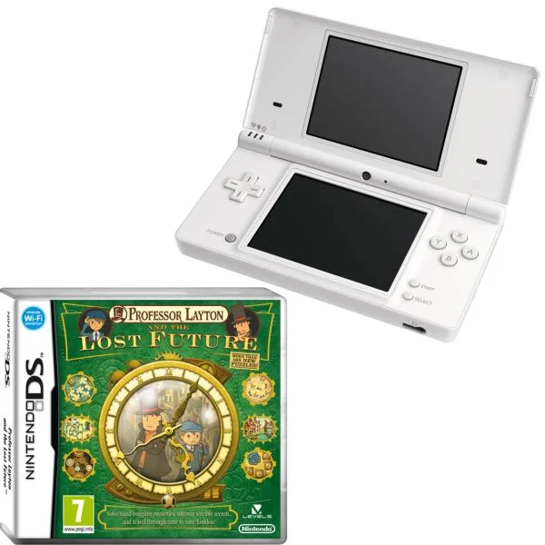 Nintendo DSi White: Bundle (Includes Professor Layton: Lost Future) Afbeelding 1