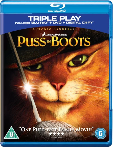 Puss in Boots - Triple Play (Blu-Ray, DVD en Digital Copy) Afbeelding 1