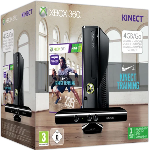 Xbox 360 4GB Kinect Training Bundle - Includes Nike+Kinect Afbeelding 1