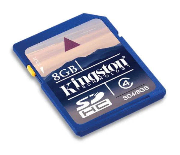 Kingston 8GB SDHC Card - Class 4 (SD4/8GB) Afbeelding 1