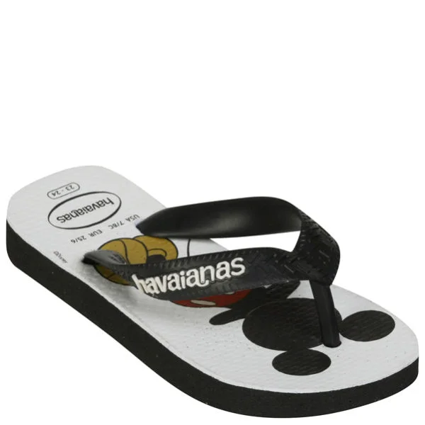 Havaianas Kids' Disney Stylish Flip Flops - Black/White - 7 - Black/White Afbeelding 1