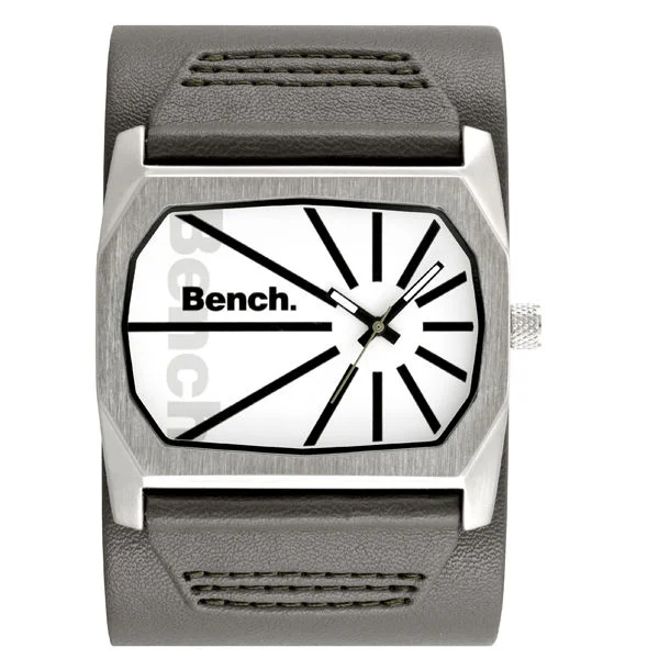 Bench Men's White Dial Thick Metallic Strap Watch Afbeelding 1