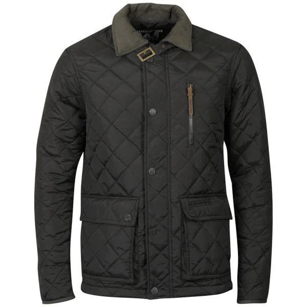 Ringspun Men's Domino Quilted Jacket - Green - S - Green Barber Afbeelding 1