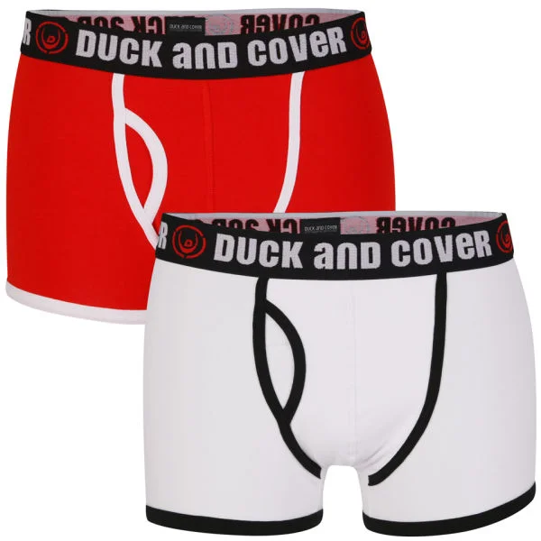 Duck and Cover Men's 2-Pack Boxer - Red/ White - S - Red/ White Afbeelding 1