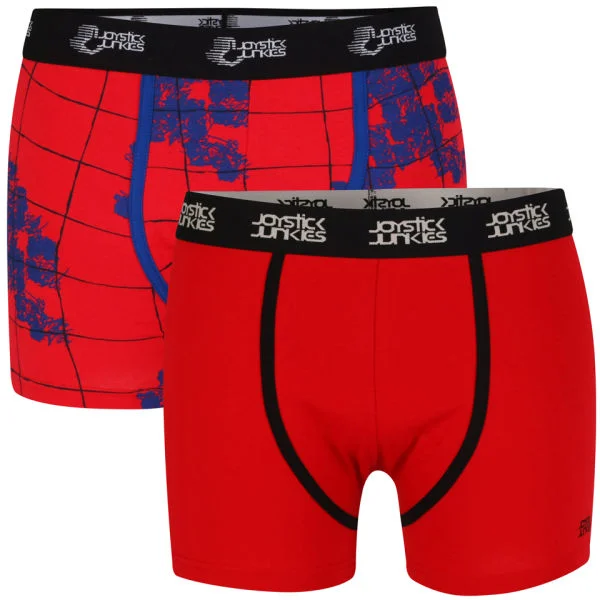 Joystick Junkies Men's Two Pack Boxers - Red Pattern / Red - S Afbeelding 1