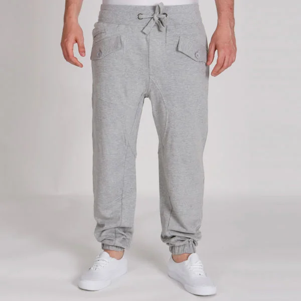 Brave Soul Men's Drawcord Jogging Bottoms - Greymarl - S - GreyMarl Afbeelding 1