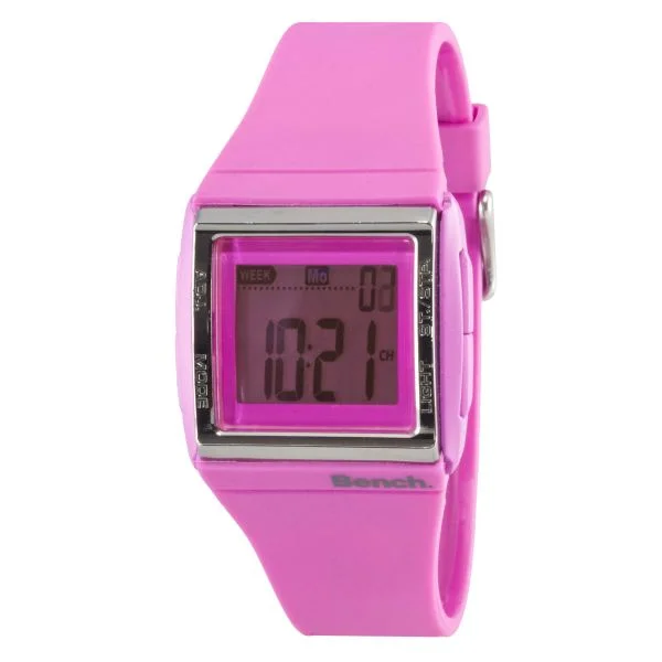 Bench Women's Digital Pink Strap Watch Afbeelding 1