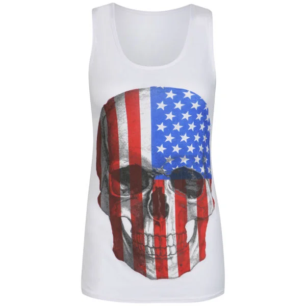 Influence Women's American Skull Vest - White - S-M - Wit Afbeelding 1