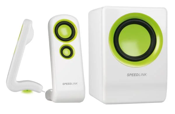 SPEEDLINK Vivente 2.1 Subwoofer Speaker System - (White/Green) Afbeelding 1