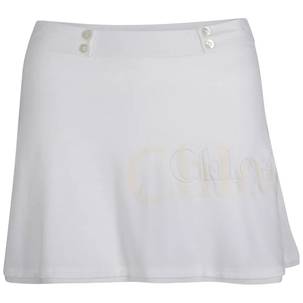 Chloe Women's Short Jersey Skirt - White - 10 - Wit Afbeelding 1