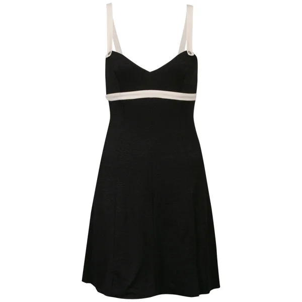 John Galliano Women's Contrast Strap Dress - Black - 10 - Zwart Afbeelding 1