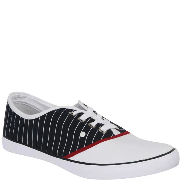 Boxfresh Men's Bobon Pumps - Navy Pin Stripe/White - 6 - Navy Pin Stripe/White Afbeelding 1
