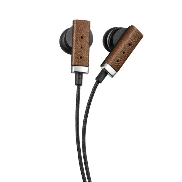 Pioneer SE-CL24-T Closed In-Ear Leather Belt Shaped Earphones - Brown Afbeelding 1
