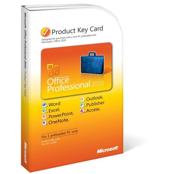 Office 2010 Professional (Product Key Card) Afbeelding 1