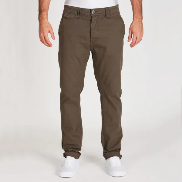 Brave Soul Men's Oliver Chinos - Khaki - 30L - Kaki Afbeelding 1