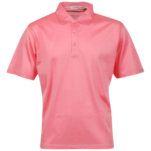 Calvin Klein Men's 3 Button Golf Polo - Pink - S - Roze Afbeelding 1