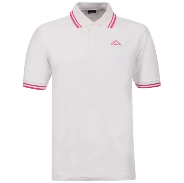 Kappa Men's Lamot Polo - White/Fuchsia - M - White/Fuschia Afbeelding 1