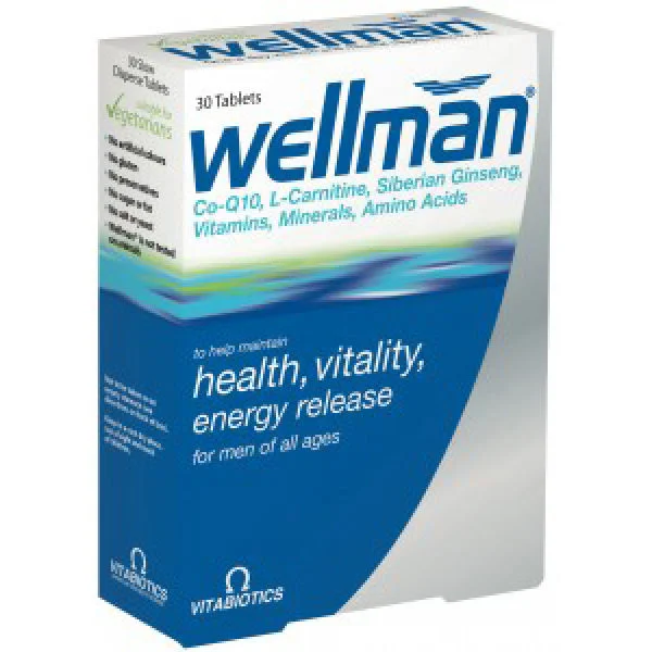 Vitabiotics Wellman Original - 30tabletten - Doos - Naturel Afbeelding 1