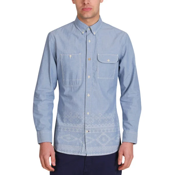 Masif Heren Spear Chambray Overhemd - Denim - S - Denim Afbeelding 1