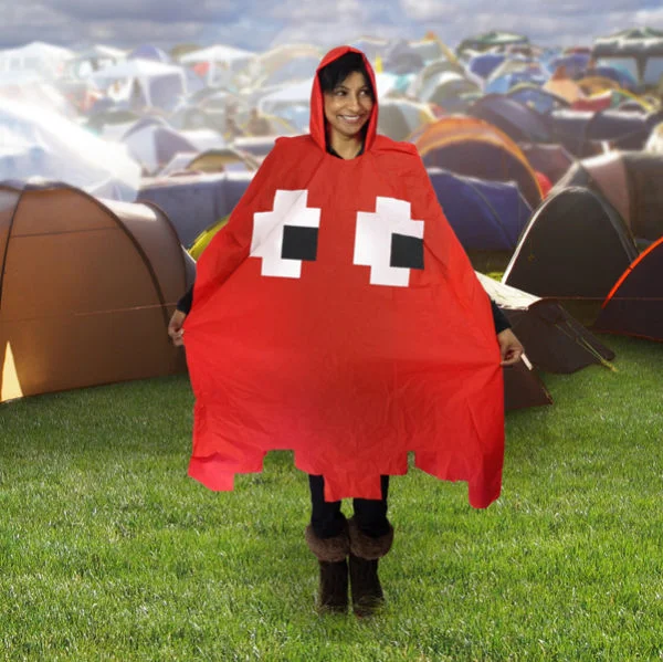 Retro Arcade Poncho Red Afbeelding 1