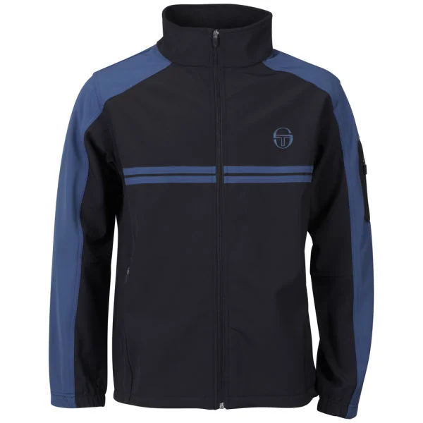 Sergio Tacchini Men's Russo Tech Jacket - Black/Blue - S - Black/Blue Afbeelding 1