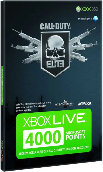Xbox Live 4000 Microsoft Points: Call of Duty Elite (Branded) Afbeelding 1