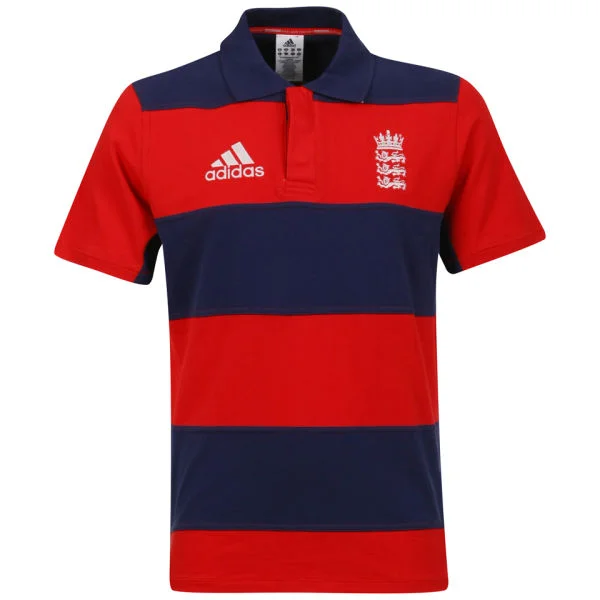 adidas Men's England 3 Lions Short Sleeved Polo - Red/Navy - 36/38 - Red/Navy Afbeelding 1