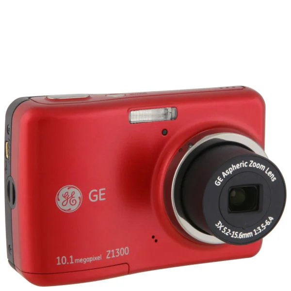 GE Z1300 Digital Camera - Red (10.1MP, 3x Optical Zoom, 2.4 Inch LCD) Afbeelding 1