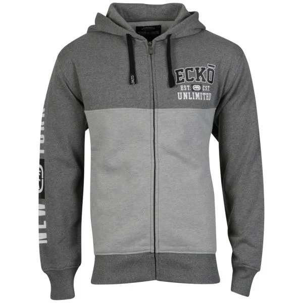 Ecko Men's Full Zip Hudson Hoody - Charcoal/Grey - S - Charcoal/Grey Afbeelding 1