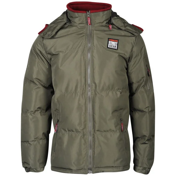 Vision Street Wear Men's Honeycomb Jacket - Army Green - S - Army Green Afbeelding 1