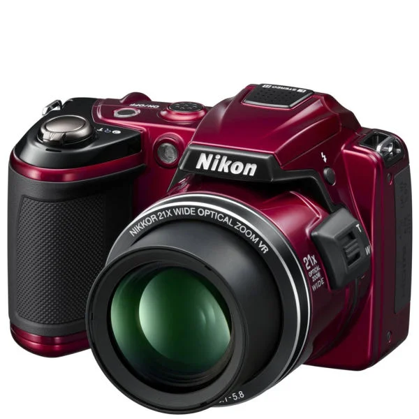 Nikon Coolpix L120 Digital Camera - Red (14MP, 21x Optical Zoom) 3 Inch LCD Refurbished Afbeelding 1